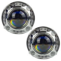 Маска декоративна для автомобільних фар DriveX MS A-106 3.0" Silver White к-т. з вбудованою підсвіткою