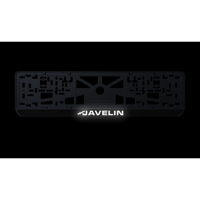 Номерная рамка "Javelin" из высококачественного ABS пластика Ledos выглядит как LCD дисплей