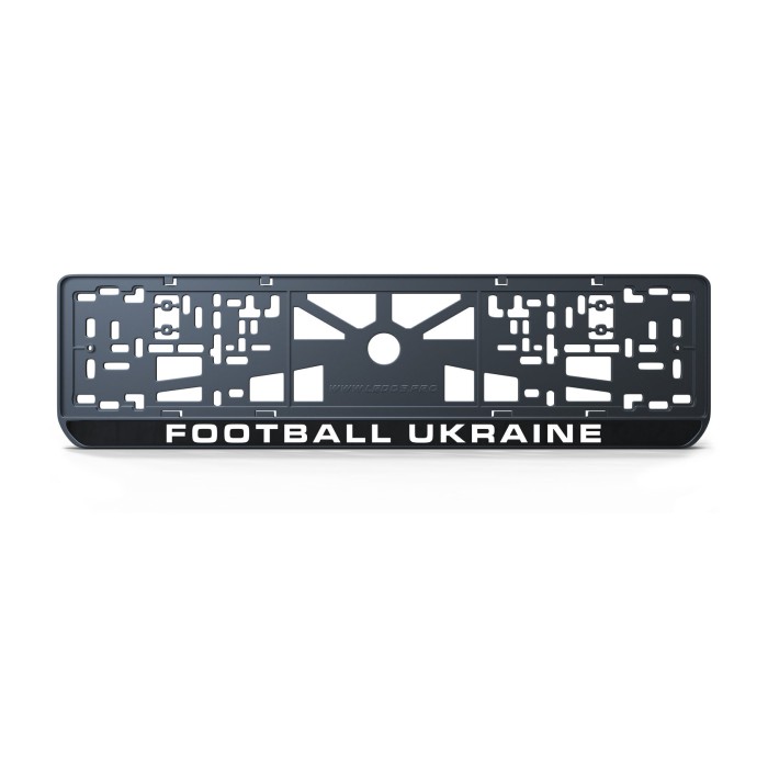 Номерная рамка Football Ukraine из высококачественного ABS пластика Ledos выглядит как LCD дисплей