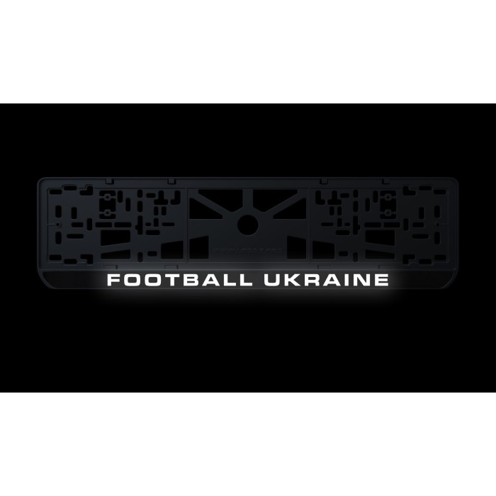 Номерная рамка Football Ukraine из высококачественного ABS пластика Ledos выглядит как LCD дисплей