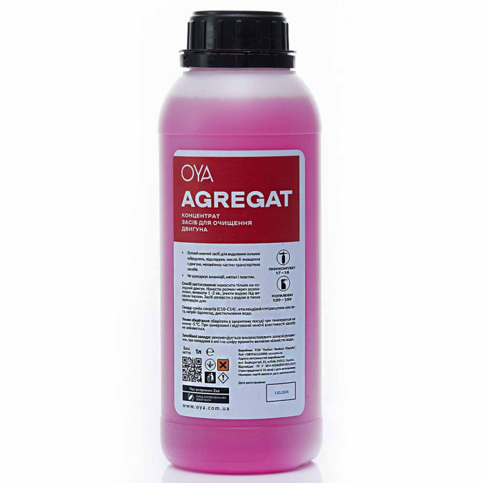 Очиститель двигателя 1л OYA AGREGAT Лужный очиститель моторного отсека
