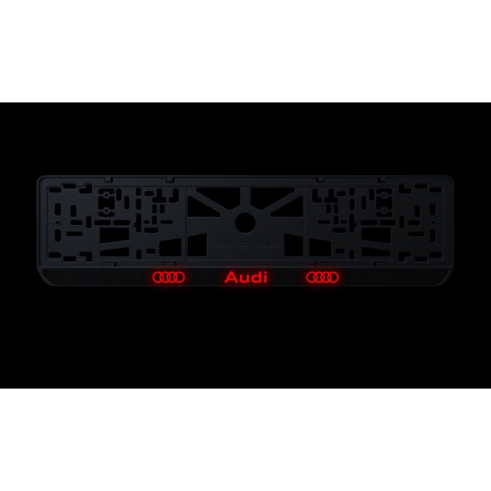 Номерна рамка Audi стиль #2 із високоякісного ABS пластику Ledos виглядає як LCD дисплей.