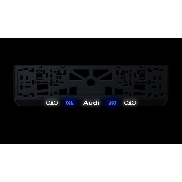 Номерна рамка Audi стиль #3 із високоякісного ABS пластику Ledos виглядає як LCD дисплей.