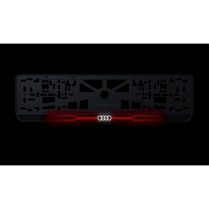 Номерна рамка Audi стиль #6 із високоякісного ABS пластику Ledos виглядає як LCD дисплей.