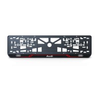 Номерна рамка Audi стиль #8 із високоякісного ABS пластику Ledos виглядає як LCD дисплей.