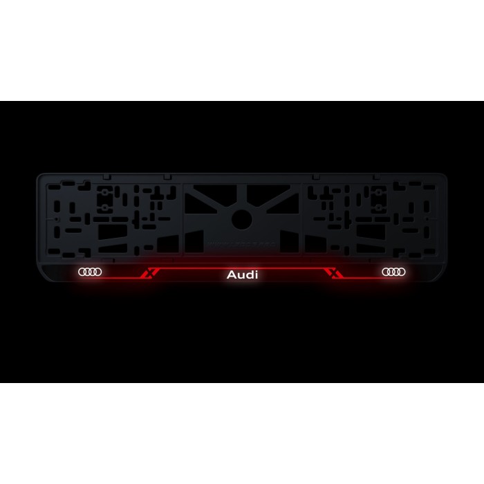 Номерна рамка Audi стиль #8 із високоякісного ABS пластику Ledos виглядає як LCD дисплей.