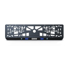Номерна рамка BMW стиль #3 із високоякісного ABS пластику Ledos виглядає як LCD дисплей.