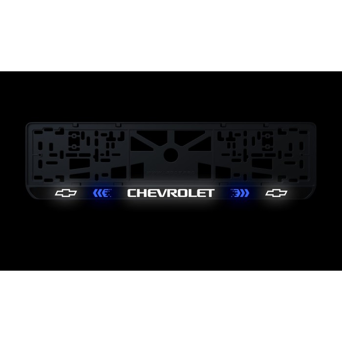 Номерная рамка Chevrolet стиль #3 из высококачественного ABS пластика Ledos выглядит как LCD дисплей