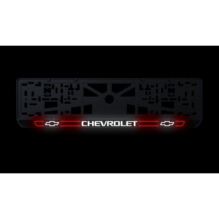 Номерная рамка Chevrolet стиль #5 из высококачественного ABS пластика Ledos выглядит как LCD дисплей