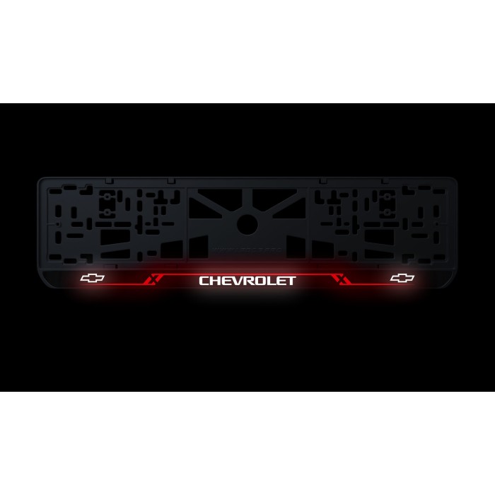 Номерная рамка Chevrolet стиль #8 из высококачественного ABS пластика Ledos выглядит как LCD дисплей