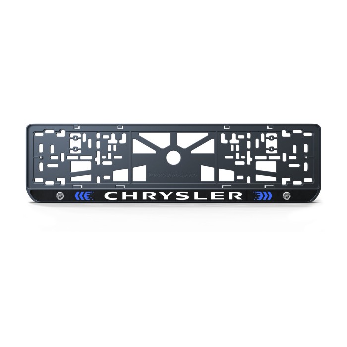 Номерная рамка Chrysler стиль #3 из высококачественного ABS пластика Ledos выглядит как LCD дисплей