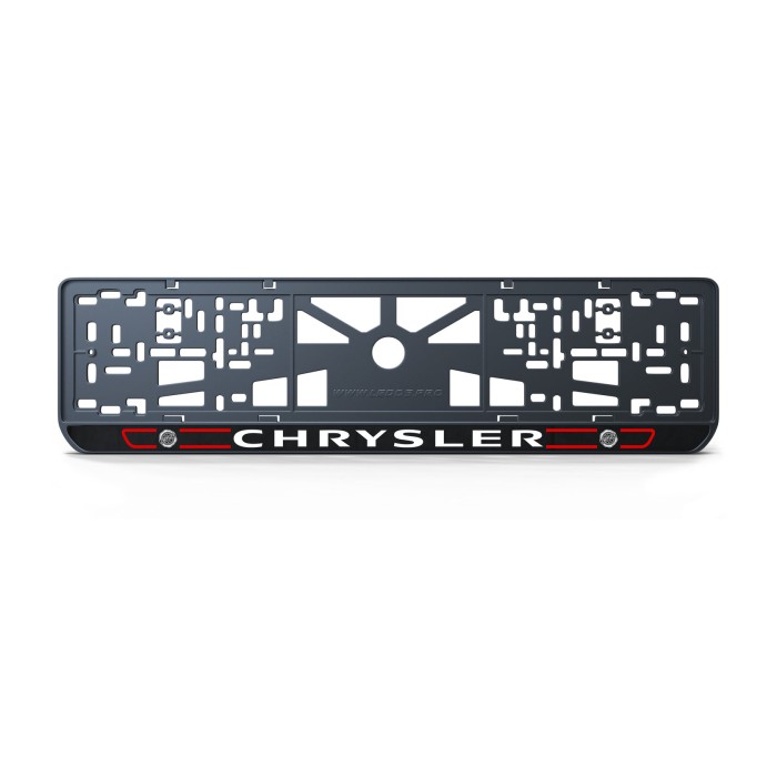 Номерная рамка Chrysler стиль #5 из высококачественного ABS пластика Ledos выглядит как LCD дисплей