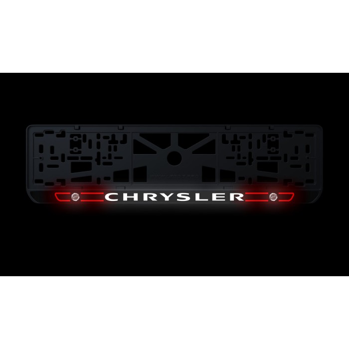 Номерная рамка Chrysler стиль #5 из высококачественного ABS пластика Ledos выглядит как LCD дисплей