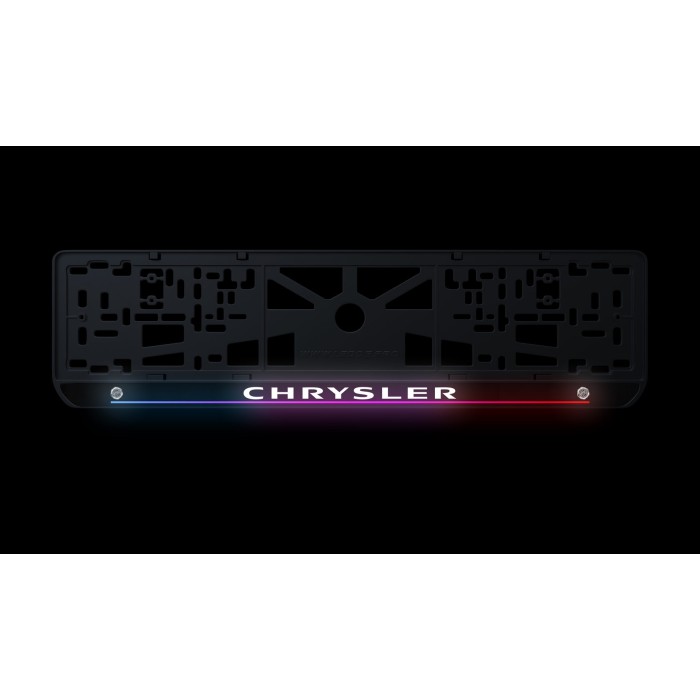 Номерная рамка Chrysler стиль #7 из высококачественного ABS пластика Ledos выглядит как LCD дисплей