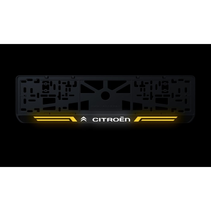 Номерная рамка Citroen стиль #4 из высококачественного ABS пластика Ledos выглядит как LCD дисплей