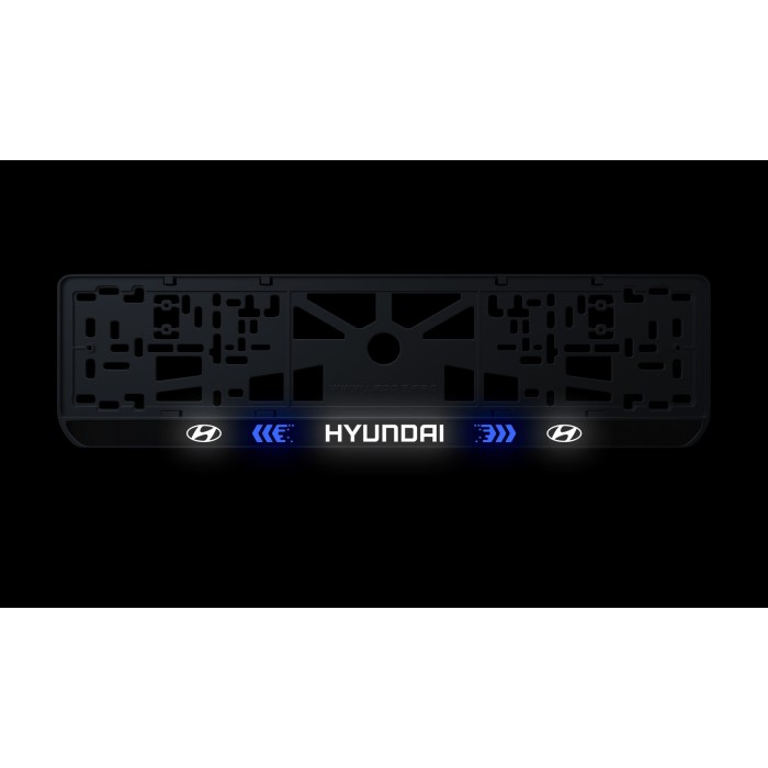 Номерная рамка Hyundai стиль #4 из высококачественного ABS пластика Ledos выглядит как LCD дисплей
