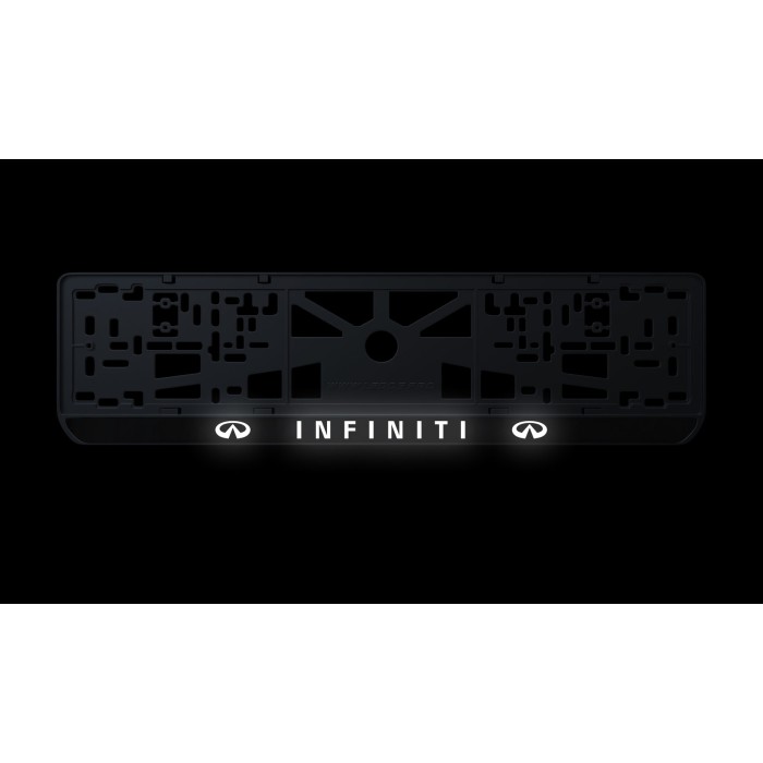 Номерна рамка Infiniti стиль #1 із високоякісного ABS пластику Ledos виглядає як LCD дисплей.