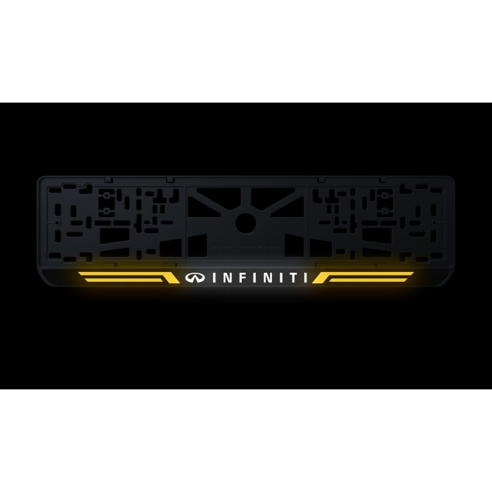 Номерная рамка Infiniti стиль #4 из высококачественного ABS пластика Ledos выглядит как LCD дисплей