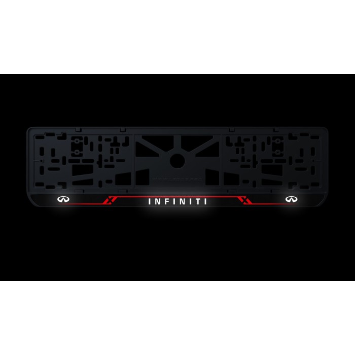 Номерная рамка Infiniti стиль #8 из высококачественного ABS пластика Ledos выглядит как LCD дисплей