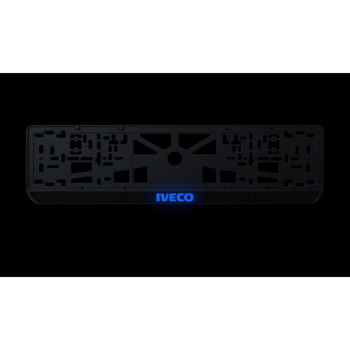 Номерная рамка Iveco стиль #1 из высококачественного ABS пластика Ledos выглядит как LCD дисплей