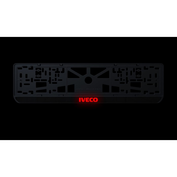 Номерная рамка Iveco стиль #2 из высококачественного ABS пластика Ledos выглядит как LCD дисплей
