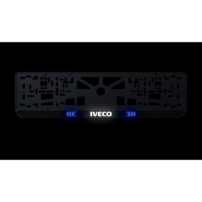 Номерная рамка Iveco стиль #3 из высококачественного ABS пластика Ledos выглядит как LCD дисплей
