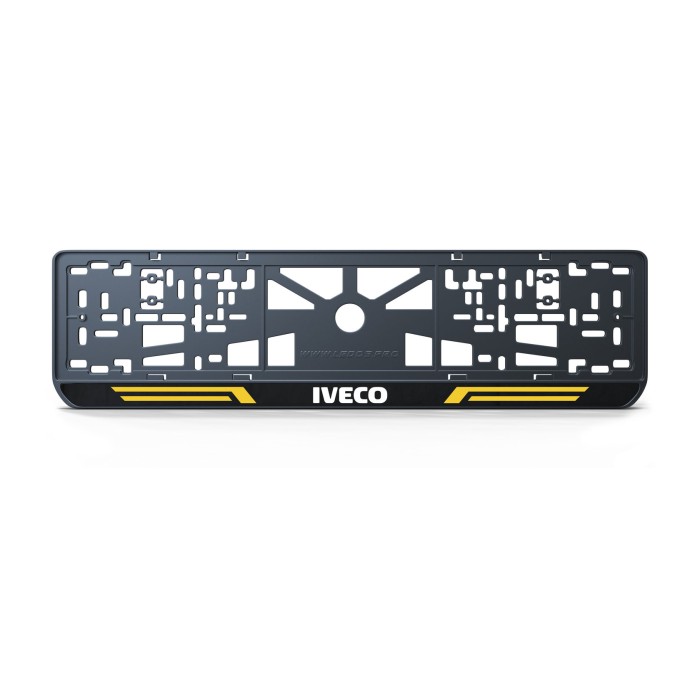Номерна рамка Iveco стиль #4 із високоякісного ABS пластику Ledos виглядає як LCD дисплей.