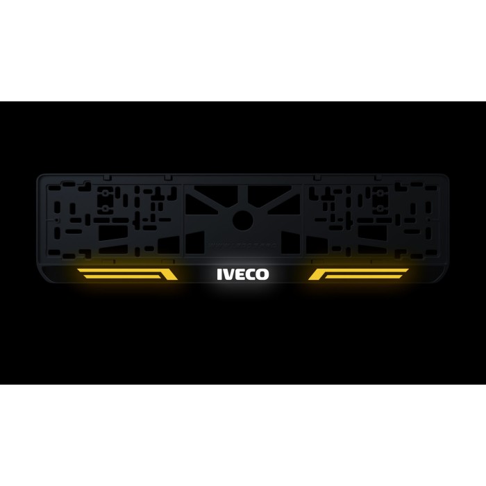 Номерна рамка Iveco стиль #4 із високоякісного ABS пластику Ledos виглядає як LCD дисплей.