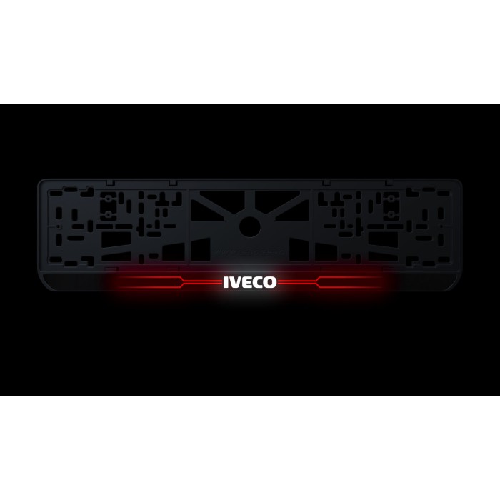 Номерная рамка Iveco стиль #6 из высококачественного ABS пластика Ledos выглядит как LCD дисплей
