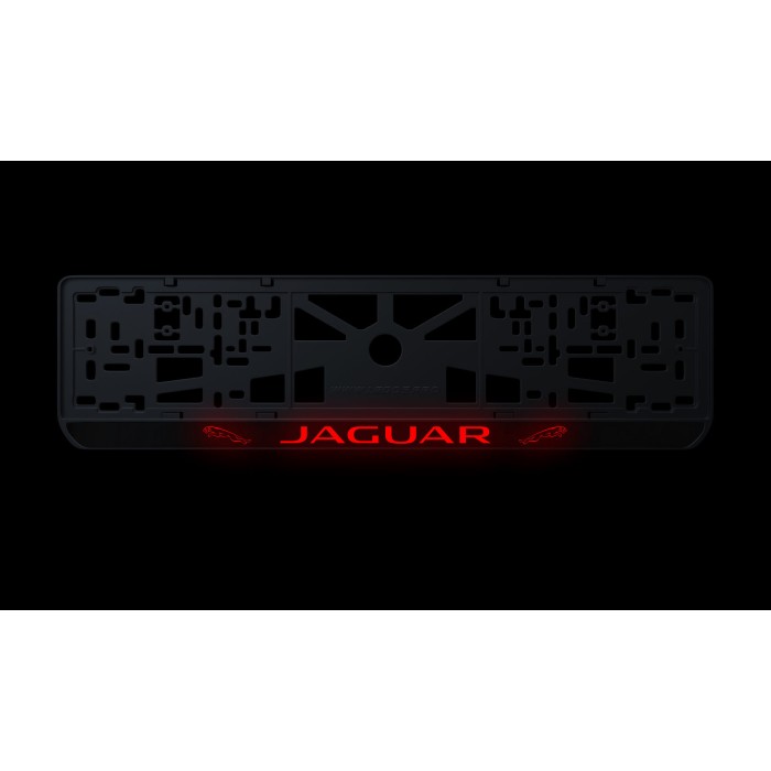 Номерная рамка Jaguar стиль #2 из высококачественного ABS пластика Ledos выглядит как LCD дисплей