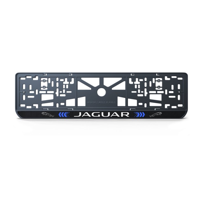 Номерная рамка Jaguar стиль #3 из высококачественного ABS пластика Ledos выглядит как LCD дисплей