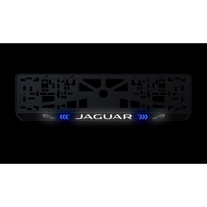 Номерная рамка Jaguar стиль #3 из высококачественного ABS пластика Ledos выглядит как LCD дисплей