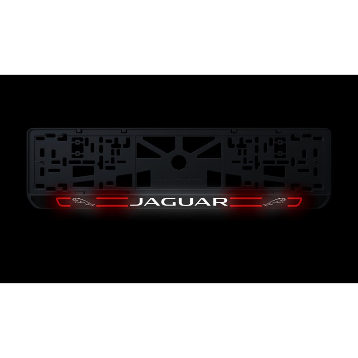 Номерная рамка Jaguar стиль #5 из высококачественного ABS пластика Ledos выглядит как LCD дисплей