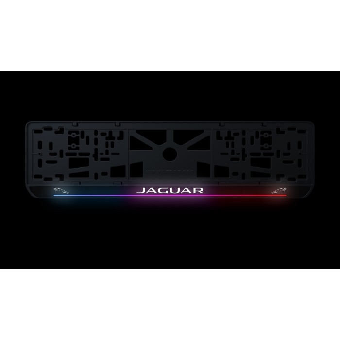 Номерная рамка Jaguar стиль #7 из высококачественного ABS пластика Ledos выглядит как LCD дисплей