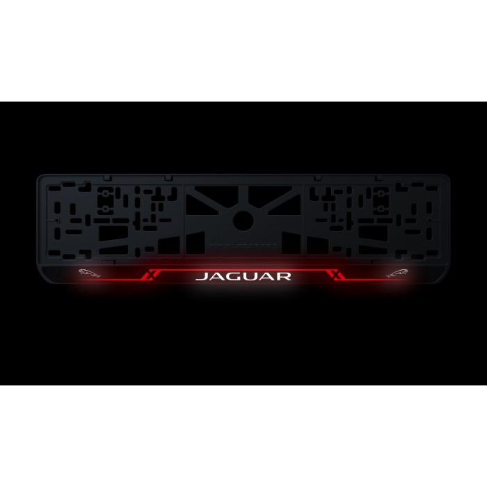 Номерная рамка Jaguar стиль #8 из высококачественного ABS пластика Ledos выглядит как LCD дисплей