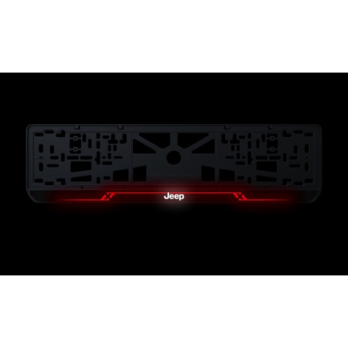 Номерна рамка Jeep стиль #8 із високоякісного ABS пластику Ledos виглядає як LCD дисплей.