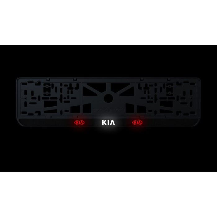 Номерная рамка Kia стиль #1 из высококачественного ABS пластика Ledos выглядит как LCD дисплей