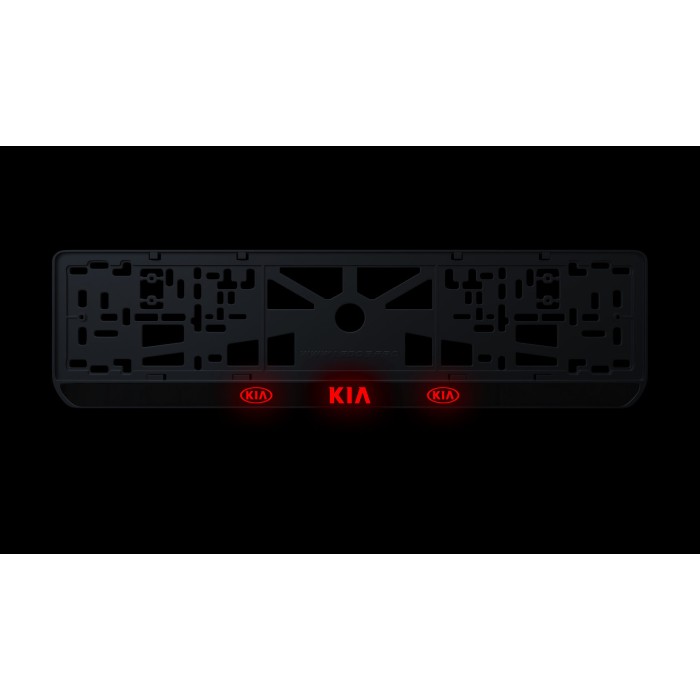 Номерная рамка Kia стиль #2 из высококачественного ABS пластика Ledos выглядит как LCD дисплей