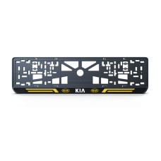 Номерная рамка Kia стиль #4 из высококачественного ABS пластика Ledos выглядит как LCD дисплей