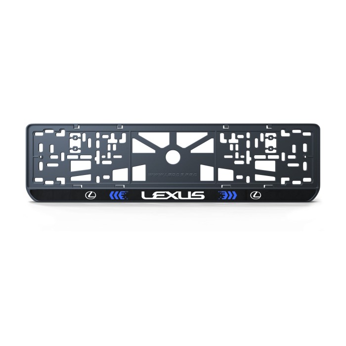Номерная рамка Lexus стиль #3 из высококачественного ABS пластика Ledos выглядит как LCD дисплей
