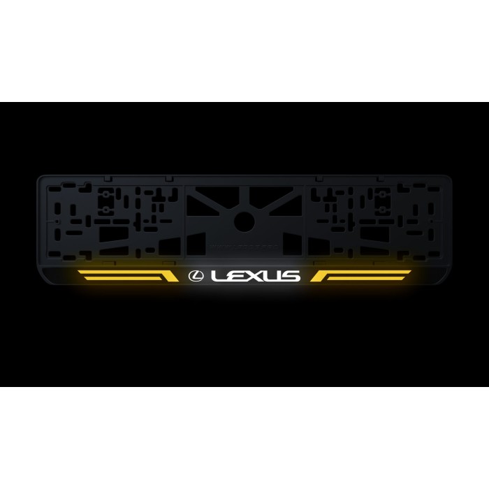 Номерная рамка Lexus стиль #4 из высококачественного ABS пластика Ledos выглядит как LCD дисплей