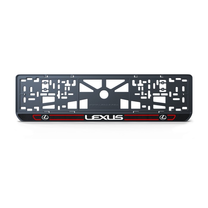 Номерная рамка Lexus стиль #5 из высококачественного ABS пластика Ledos выглядит как LCD дисплей