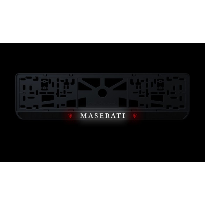 Номерная рамка Maserati из высококачественного ABS пластика Ledos выглядит как LCD дисплей