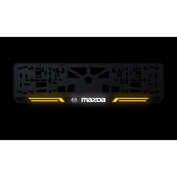 Номерная рамка Mazda стиль #4 из высококачественного ABS пластика Ledos выглядит как LCD дисплей