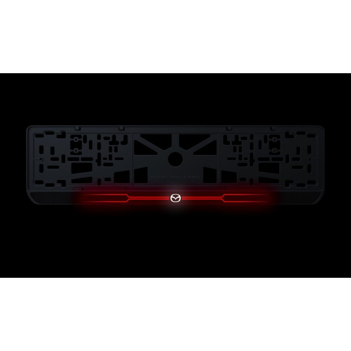 Номерная рамка Mazda стиль #6 из высококачественного ABS пластика Ledos выглядит как LCD дисплей