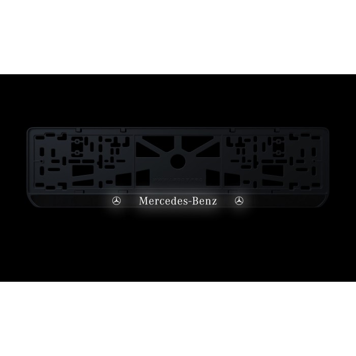 Номерна рамка Mercedes-Benz стиль #1 із високоякісного ABS пластику Ledos виглядає як LCD дисплей.