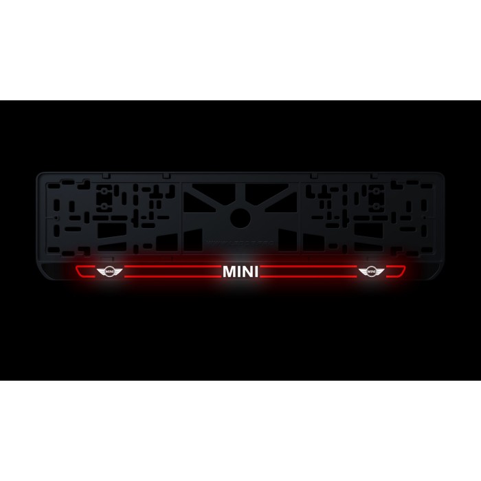 Номерная рамка Mini стиль #5 из высококачественного ABS пластика Ledos выглядит как LCD дисплей