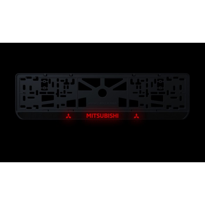 Номерная рамка Mitsubishi стиль #2 из высококачественного ABS пластика Ledos выглядит как LCD дисплей