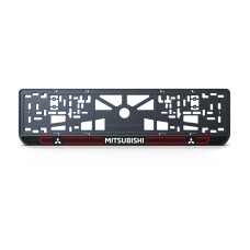 Номерная рамка Mitsubishi стиль #5 из высококачественного ABS пластика Ledos выглядит как LCD дисплей