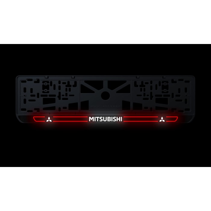 Номерная рамка Mitsubishi стиль #5 из высококачественного ABS пластика Ledos выглядит как LCD дисплей